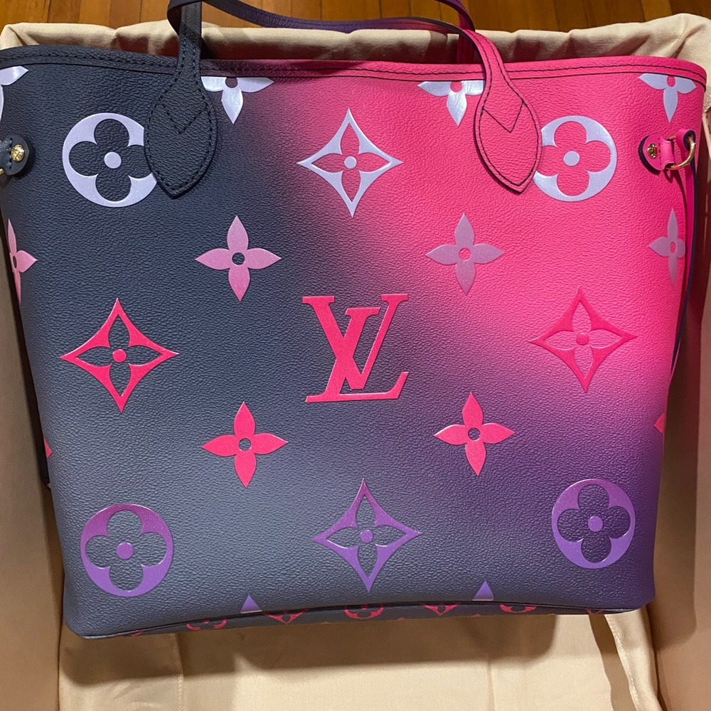 BNIB Louis Vuitton Midnight Fuschia Neverfull Full Set with Pouch SOLD OUT!!